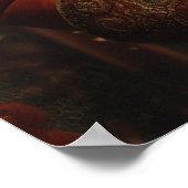 Vintager Eleganter Santa Claus Red Brocade Anzug & Poster (Ecke)