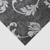 Vintager eleganter, schwarzer Blumen-Damast Seidenpapier (Detail)