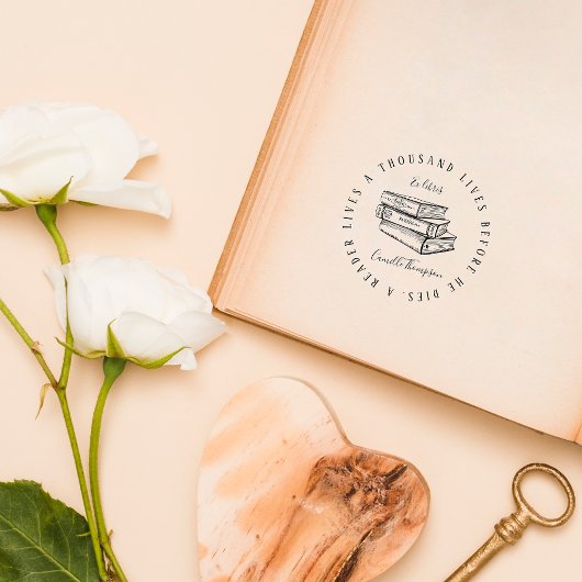 Vintager eleganter Script Round Custom Book Bookst Permastempel