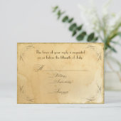 Vintager Eleganter Tea-Feste Hochzeit RSVP (Stehend Vorderseite)