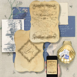 Vintager Eleganter Tee Feste Alte Hochzeit Einladung