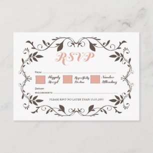 Vintager eleganter Viktorianischer Blüh Wedding RS RSVP Karte