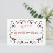 Vintager eleganter Viktorianischer Blüh Wedding RS RSVP Karte (Stehend Vorderseite)