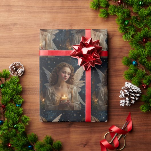 Vintager Eleganter Weihnachtsgel Geschenkpapier (Feiertagsgeschenk)