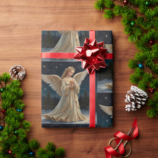 Vintager Eleganter Weihnachtsgel Geschenkpapier