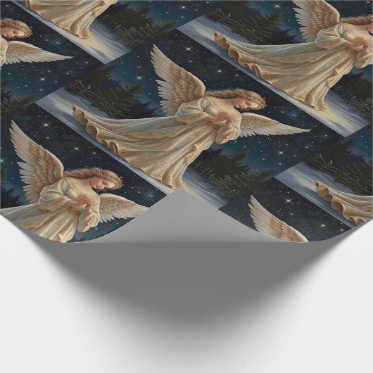 Vintager Eleganter Weihnachtsgel Geschenkpapier (Ecke)