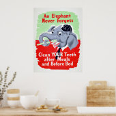 Vintager Elephant Dentist Brush Poster (Küche)