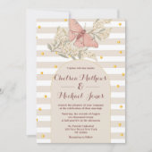 Vintager Elfenbeinschmetterling Hochzeit Einladung (Vorderseite)