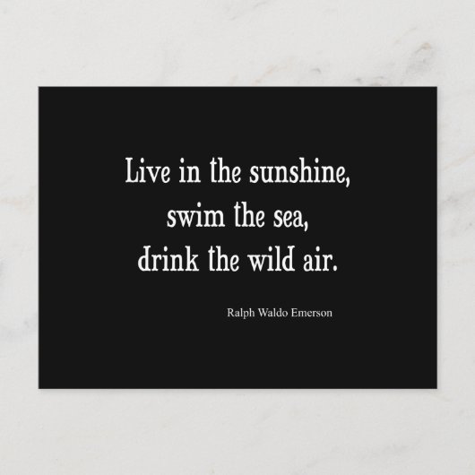 Vintager Emerson Live in Sunshine Zitat Postkarte (Vorderseite)