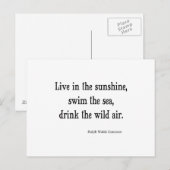 Vintager Emerson Live in Sunshine Zitat Postkarte (Vorne/Hinten)