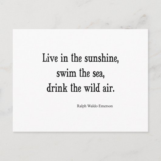 Vintager Emerson Live in Sunshine Zitat Postkarte (Vorderseite)