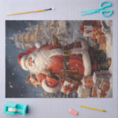 Vintager Empfang des Weihnachtsmanns mit Geschenke Seidenpapier (Basteln)