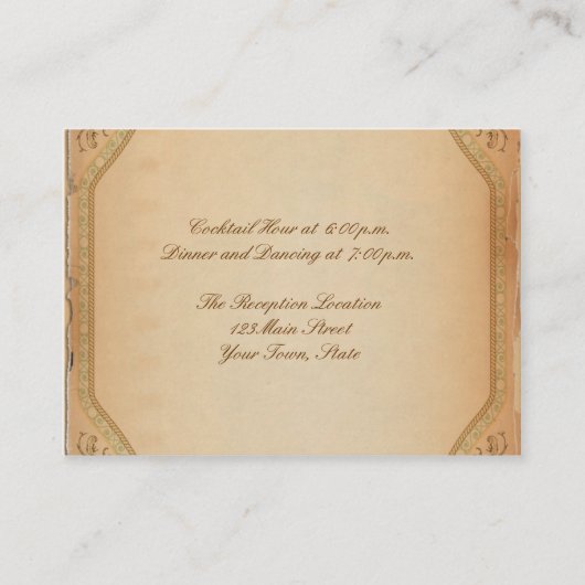 Vintager Empfang für Pergament-Rollen Begleitkarte (Vorderseite)