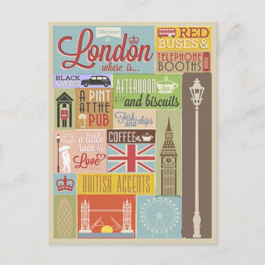 Vintager Empfang in London Postkarte (Vorderseite)