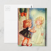 Vintager Engel an der Tür Postkarte (Vorne/Hinten)