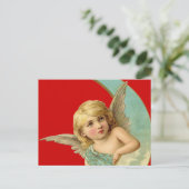 Vintager Engel auf dem Mond Postkarte (Stehend Vorderseite)