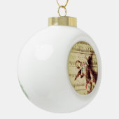 Vintager Engel auf Keramik Kugel-Ornament (Links)