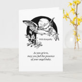 Vintager Engel im Fehlgeburten-Beileid Schwarz-wei Karte (Gelbe Blume)