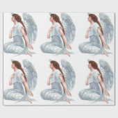 Vintager Engel im Weiß Geschenkpapier (Flach)