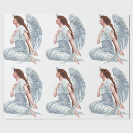 Vintager Engel im Weiß Geschenkpapier (Flach)