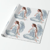 Vintager Engel im Weiß Geschenkpapier (Ungerollt)