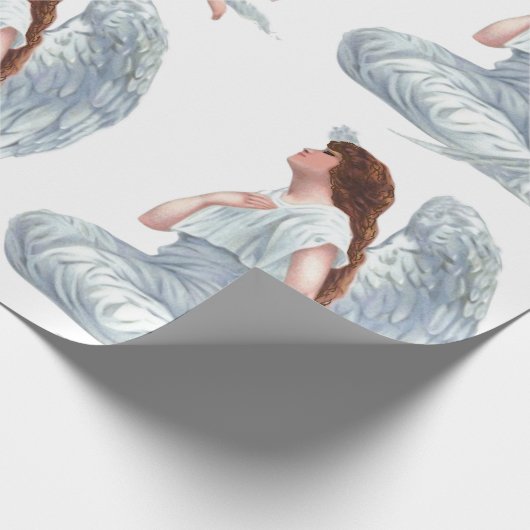 Vintager Engel im Weiß Geschenkpapier (Ecke)
