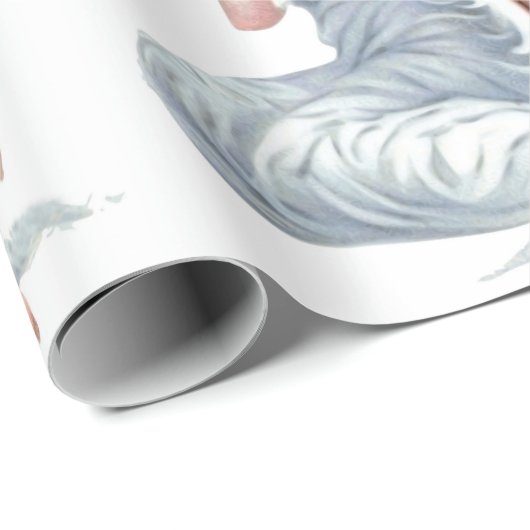 Vintager Engel im Weiß Geschenkpapier (Rolleneckpunkt)