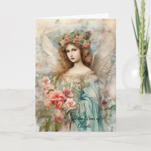 Vintager Engel in Blau Karte (Vorderseite)