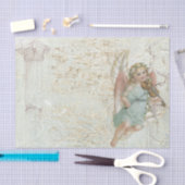 Vintager Engel mit Geige Seidenpapier (Handwerk)