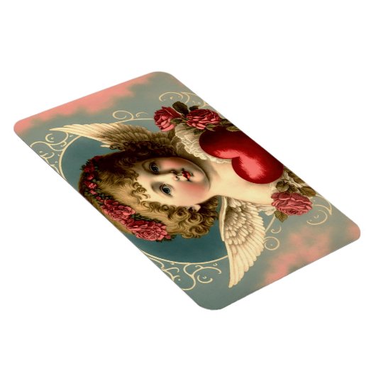 Vintager Engel mit Herzmagazin Magnet (Rechte Seite)