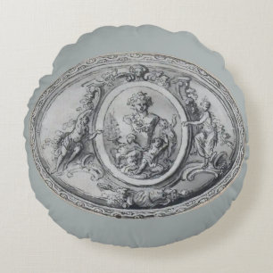 Vintager Engel und Götter griechische römische Kun Rundes Kissen