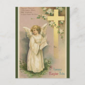 Vintager Engel und Kreuzosterwunsch Postkarte (Vorderseite)
