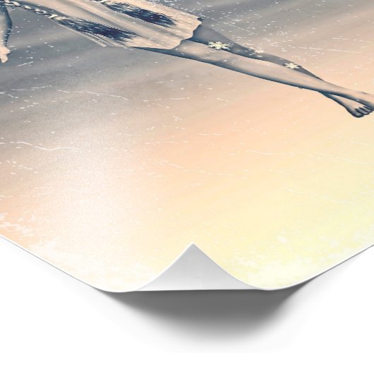 Vintager Engel unter dem Regenbogen Fotodruck (Ecke)