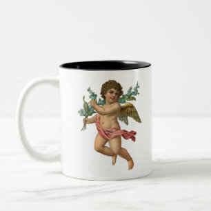 Vintager Engelbaby-Engelsentwurf Zweifarbige Tasse