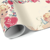 Vintager EngelValentine Geschenkpapier (Rolleneckpunkt)