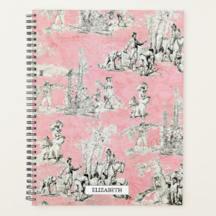 Vintager englischer Garten Pink & Black Toile Plan Planer