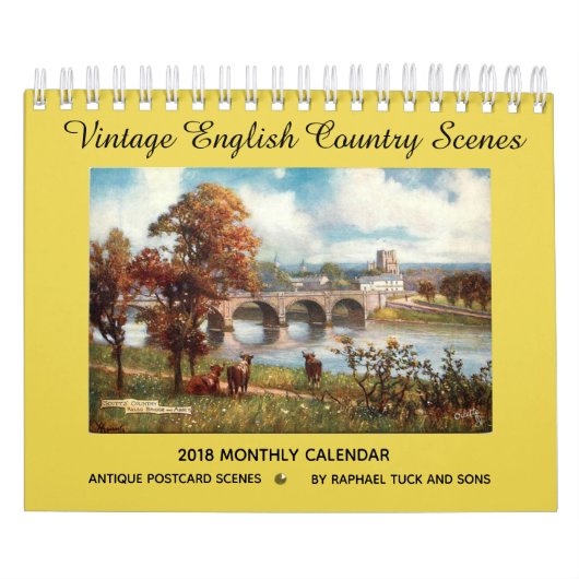 Vintager englischer Kalender der Land-Szenen-2018 (Titelbild)