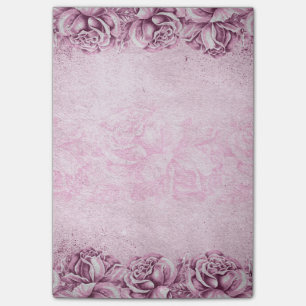 Vintager englischer Rosen-Lavendel-violettes rosa Post-it Klebezettel