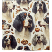 Vintager englischer Setter nahtlos Duschvorhang (Vorderseite)