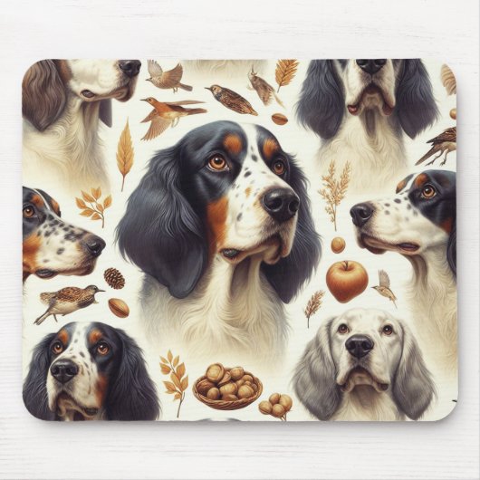 Vintager englischer Setter nahtlos Mousepad (Vorne)