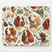 Vintager englischer Setter nahtlos Mousepad (Vorne)