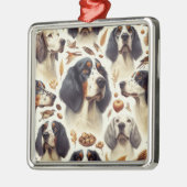 Vintager englischer Setter nahtlos Ornament Aus Metall (Links)