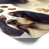 Vintager englischer Setter nahtlos Poster (Ecke)