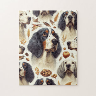 Vintager englischer Setter nahtlos Puzzle