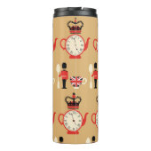 Vintager englischer Tee: nahtloses Muster. Thermosbecher (Rückseite)