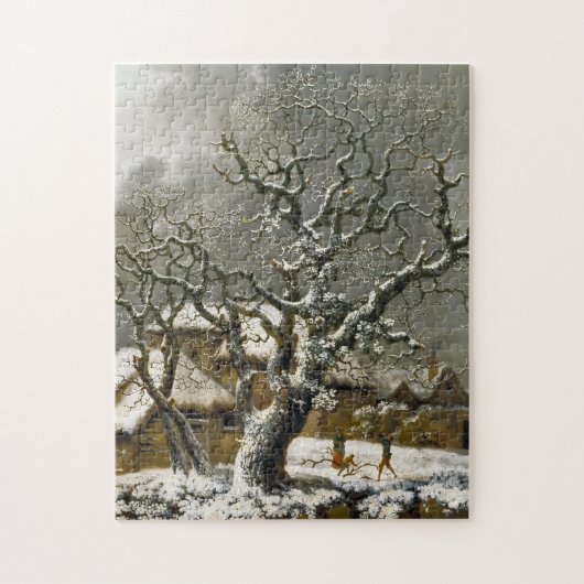 Vintager englischer Winter Landschaftsdruck Puzzle (Vertikal)