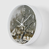 Vintager englischer Winter Landschaftsdruck Uhr (Winkel)