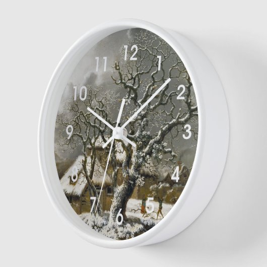 Vintager englischer Winter Landschaftsdruck Uhr (Winkel)