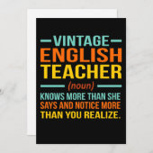 Vintager Englischlehrer - Definition Dankeskarte (Vorne/Hinten)