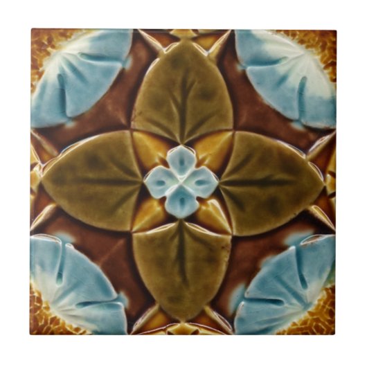 Vintager Entwurf der Majolika-gotischer Fliese (Vorderseite)